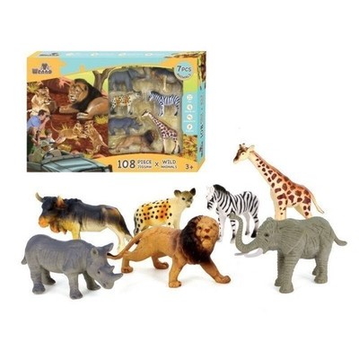 Wenno Wild Animal Figurines with 108-Piece Puzzle and E-Book Stories  ...