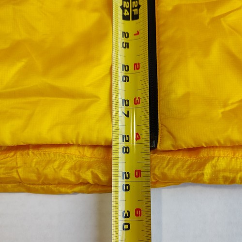 The North Face Summit Series Puffer Jacket Mens M Yellow Hooded Primaloft Zip - Picture 5 of 12