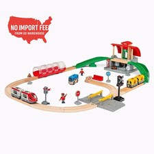 BRIO Central Station Set - Interactive Wooden Train Track Set  Engaging Design