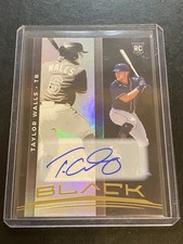 Taylor Walls 2021 Panini Black Rookie Auto card #15! Tampa Bay Rays!. rookie card picture