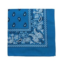 22 Inch Cotton Paisley Bandana Blue