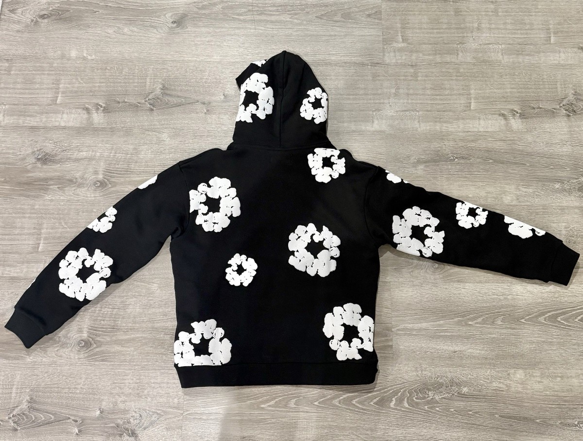 Denim Tears Cotton Wreath Black Hoodie Size XLarge Fast Shipping
