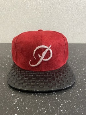 Primitive Starter Red Suede Leather Brim Sample Hat Adjustable Leather Back