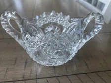 American Brilliant Period Cut Glass Sugar Bowl