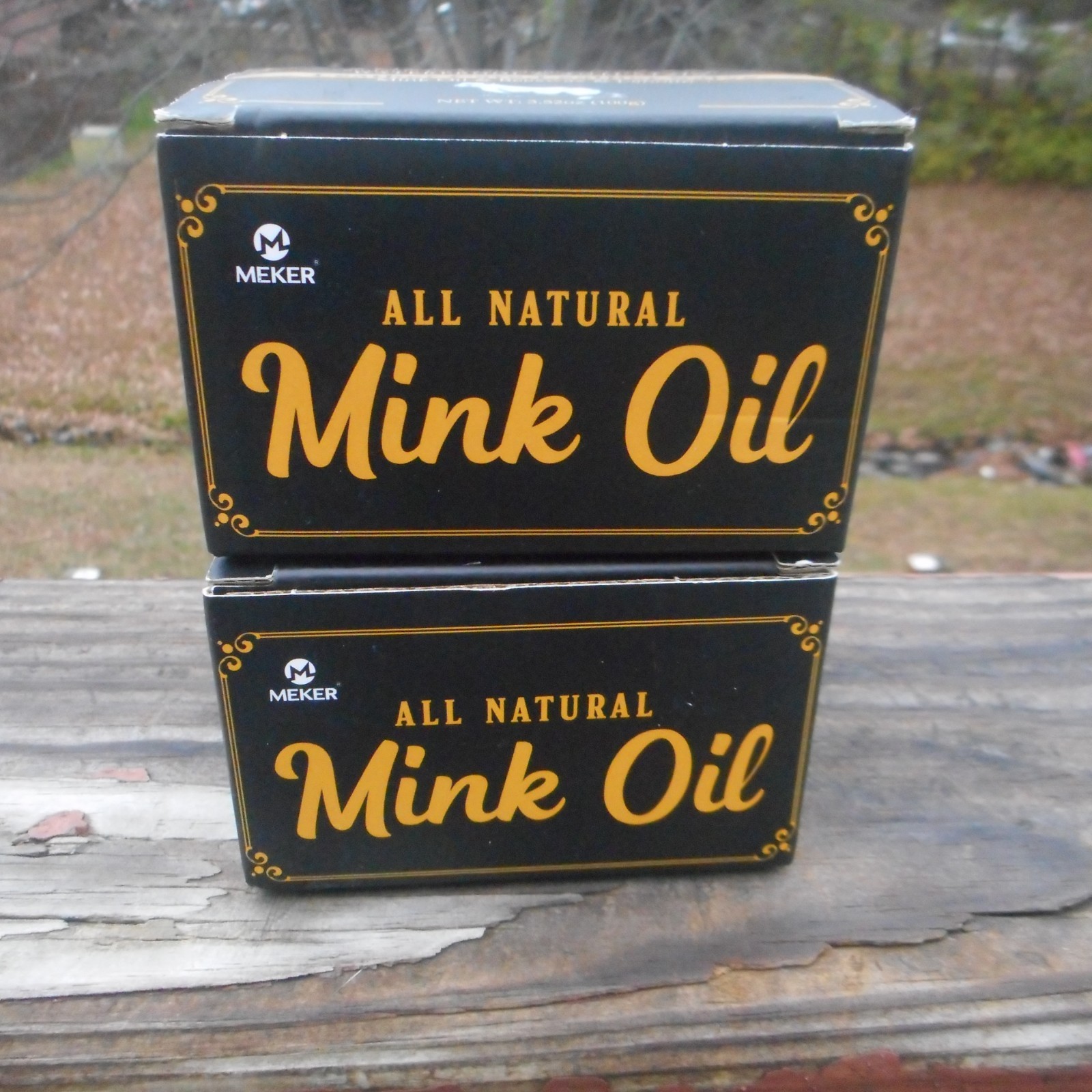 2pk  Meker All Natural Mink Oil Leather Care Waterproof, Anti-Stain 3.5 oz.