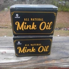 2pk  Meker All Natural Mink Oil Leather Care Waterproof, Anti-Stain 3.5 oz.