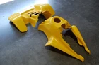 SUZUKI LT250R PLASTIC YELLOW RACE FRONT AND REAR FENDER SET PLASTICS LT 250R