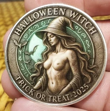 MYSTICAL VOLUPTUOUS HALLOWEEN WITCH CHALLENGE COIN
