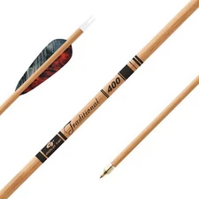 Gold Tip Traditional 400 Carbon Hunting Arrow 4" Fletching - TRAD400F6