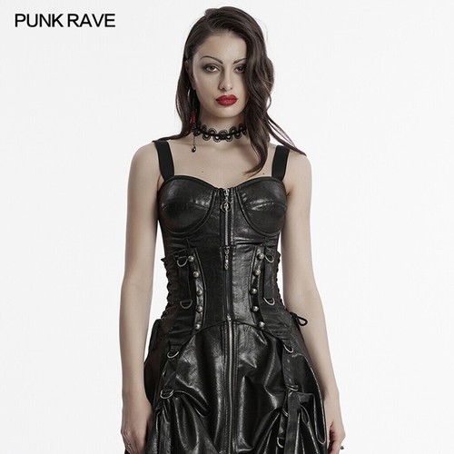 Punk Rave Women Black Gothic Punk Faux Leather Versatile Corset Waistband - Bild 1 von 22
