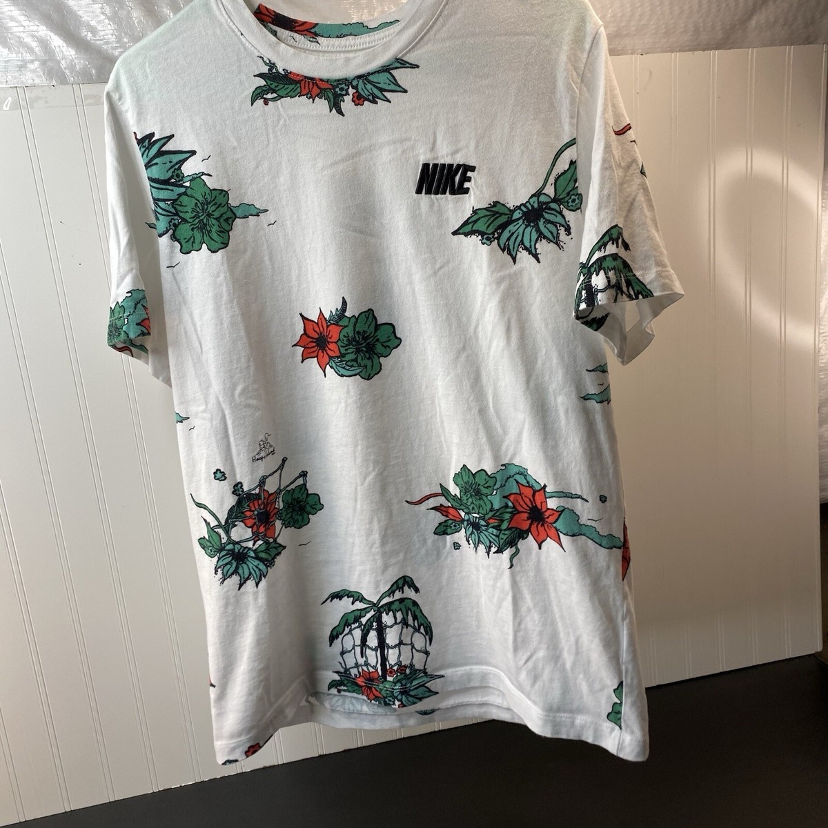 NIKE Hoops Island 2002 All Over Basketball Floral T-Shirt