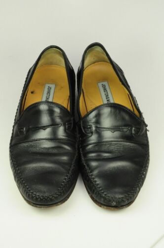 Vintage Johnston & Murphy Men's Moc Toe Penny Loafers Size 8 M Black Leather - Picture 3 of 12