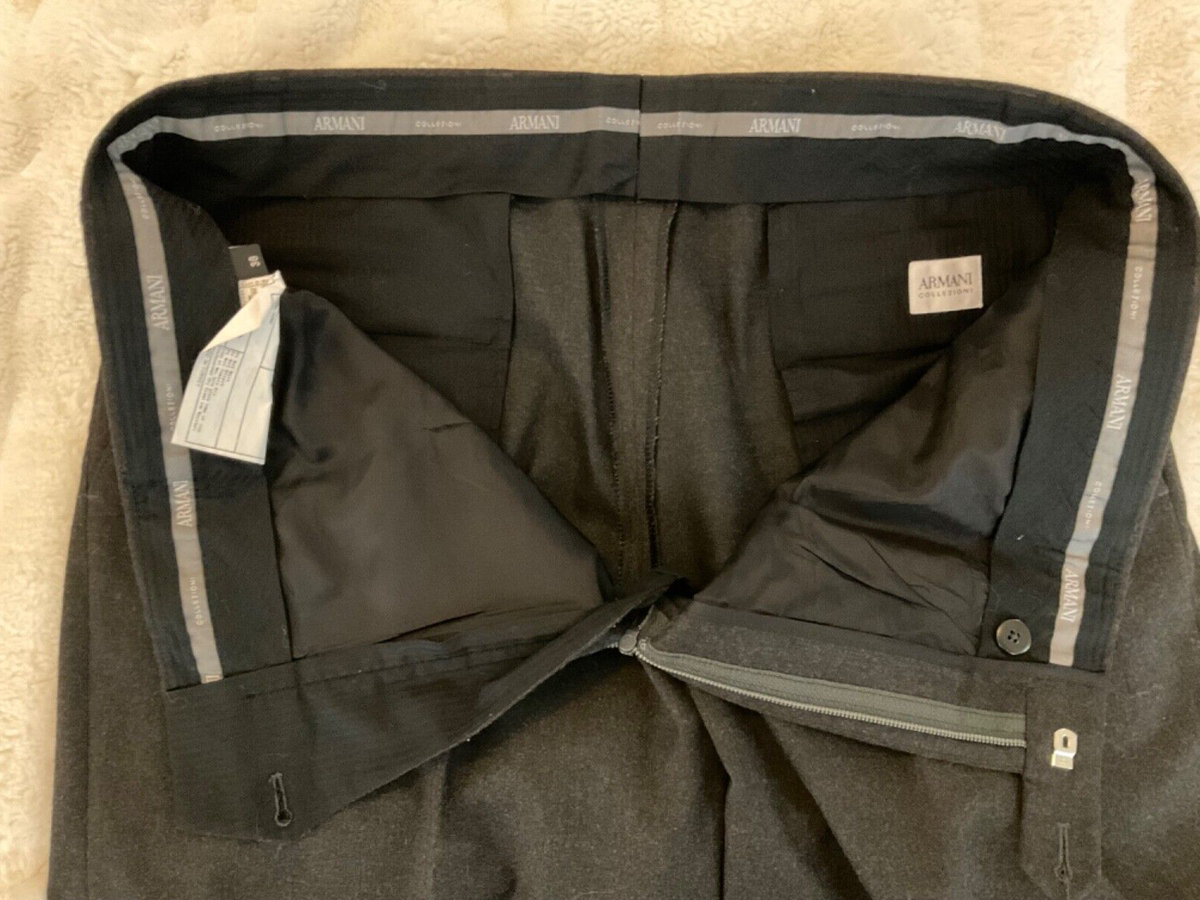Men's Armani Collezioni Charcoal Gray Dress Pants, Sz 38, Regular Men's Armani Collezioni Charcoal Gray Dress Pants, Sz 38, Regular