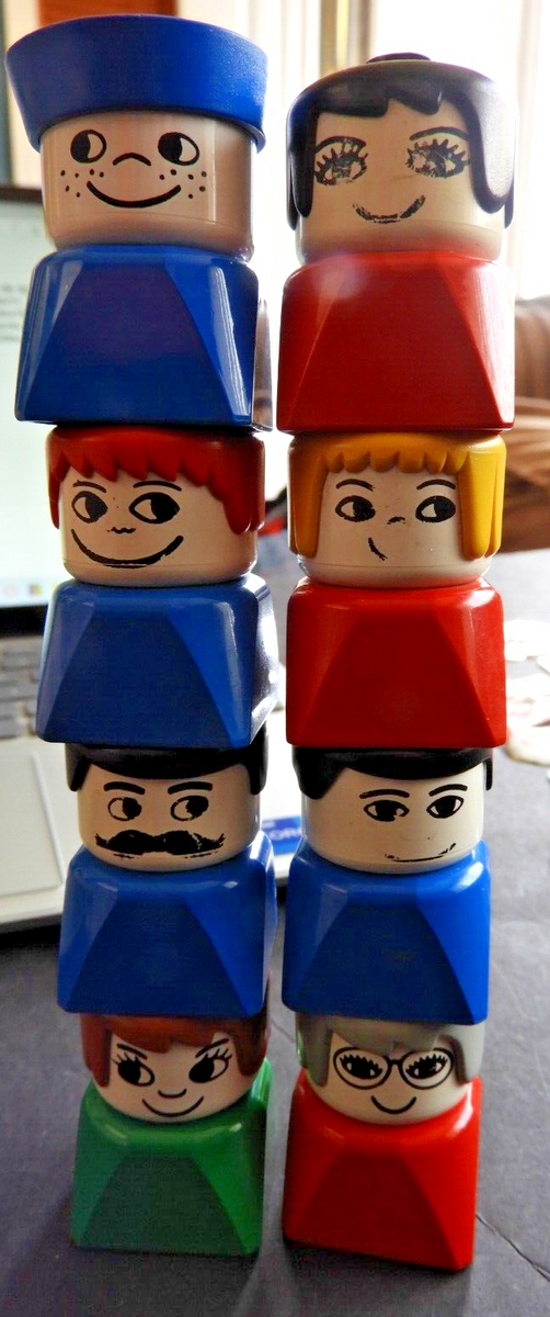 Vintage LEGO Duplo Figures Mixed lot of 8 Square Bottoms | eBay