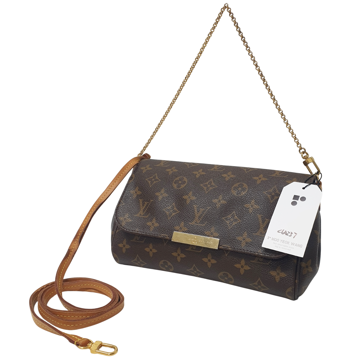 TARIFF FREE Auth Louis Vuitton Favorite MM Monogram M40718 Damaged