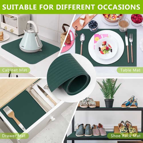Green Non-Adhesive Shelf Liner 11.8x78.7 Inches Durable Waterproof Mat - Picture 6 of 7