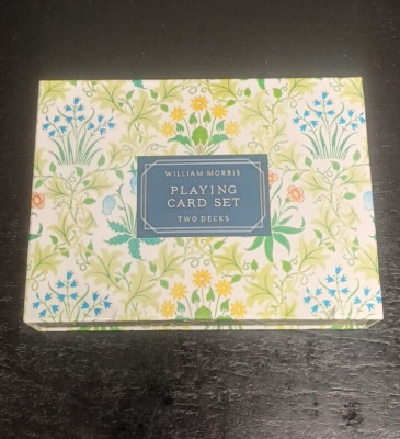New William Morris 2 Decks Playing Cards Set by Galison w/ Outer Storage Box
