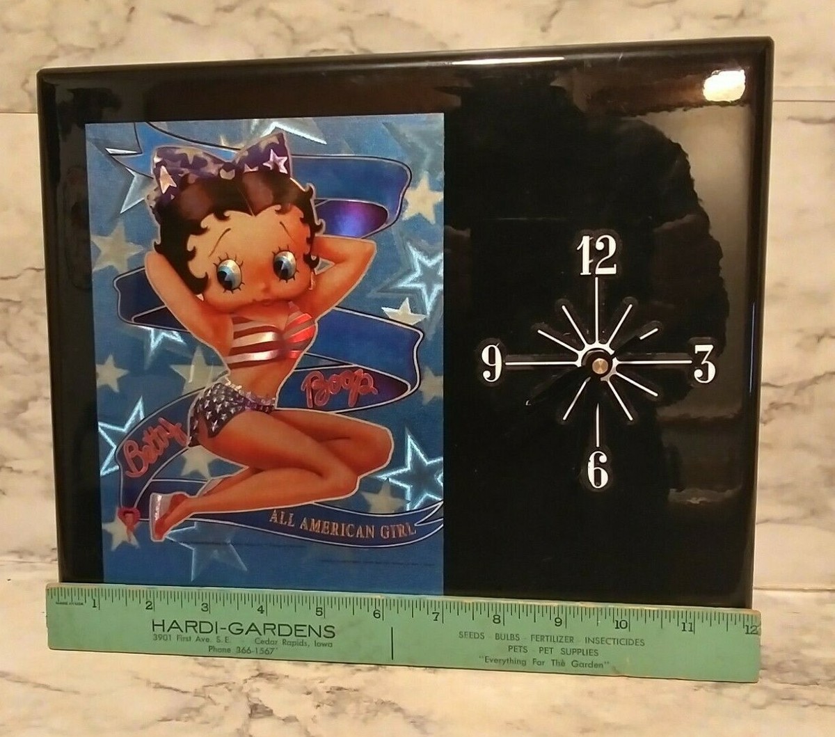 Vntg BETTY BOOP Wall Battery Op CLOCK Laminated Wood | eBay