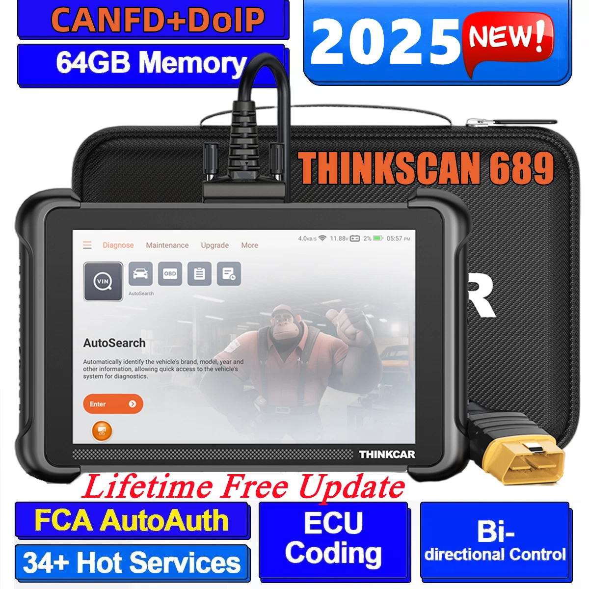 THINKSCAN 689--34 reset +Active Test +ECU Coding+CANFD&DOIP