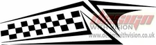 2 x LARGE Chequered flag vinyl stickers graphics car van side decals fun racing