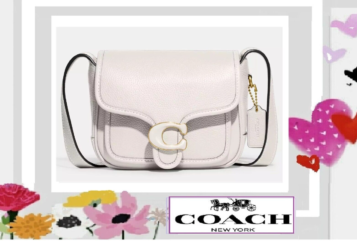 NWT Coach CJ846 Tabby Messenger 19 Crossbody Bag In CHALK Pebbled