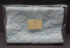 NEW Pottery Barn Kids 36x50 Eliza Quilt Toddler 100% Cotton Throw Powder Blue