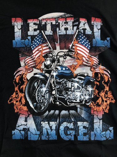 NWT Trust The Universe Shirt Medium Black Lethal Angel Graphic Tee Motorcycle US - Picture 4 of 18
