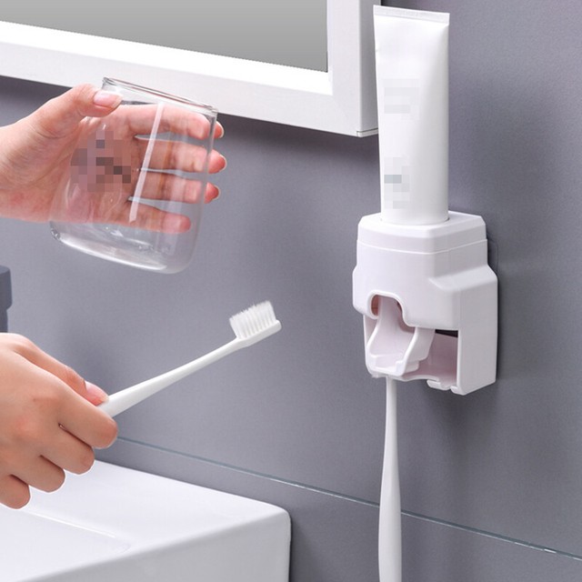 Automatic Toothpaste Dispenser Wall Mounted Stand Dustproof Toothpaste