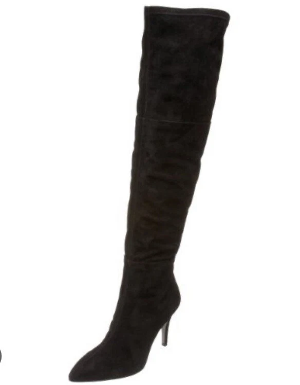 TAHARI Women s Ali Over The Knee Boots Size 10 Black Suede Leather