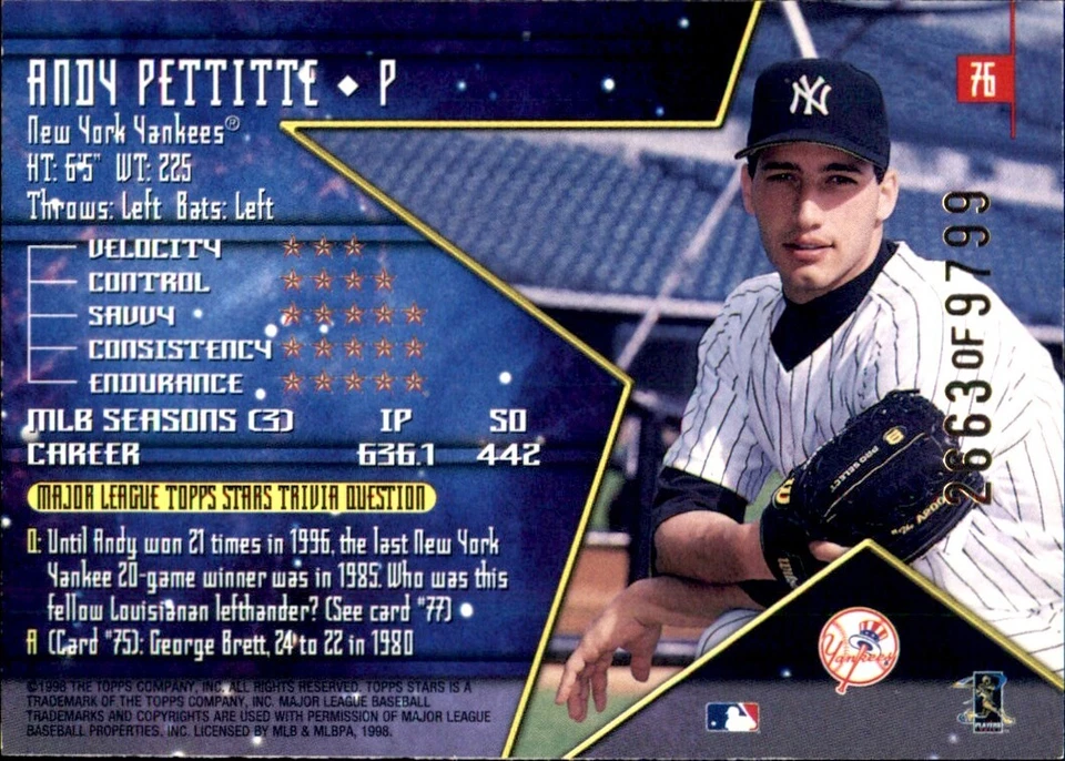 1998 Topps Stars BRONZE SERIAL #'d ⚾ YOU PICK YOUR FAVS 🧢 MLB #76 - #148 - Image 4 of 4