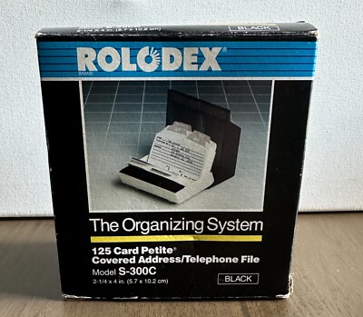 Vintage Rolodex S-300C Petite Covered Address Telephone File - Black ...
