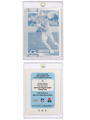 Topps 2026 Flagship Christian Watson #75 Cyan Printing Plate 1/1