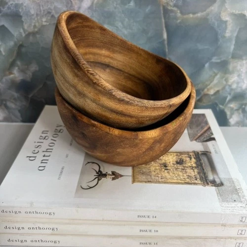 Wood Bowl Set of 2 Acacia wood