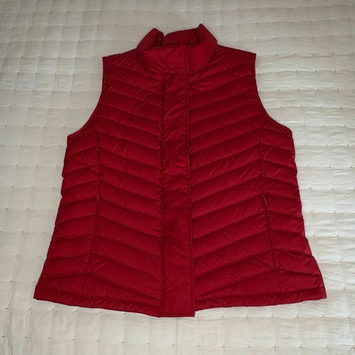 Talbots Quilted Duck Down Vest Women's L | Red | Classic, Warm, Layering | EUC - Picture 9 of 12