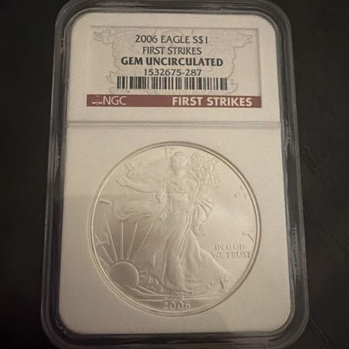 2006 Silver American Eagle NGC Gem Uncirculated First Strikes
