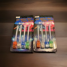 8pcs LED Fiber Optic Flashing Finger Lights for Kids Party Fun NEW Free Shipping