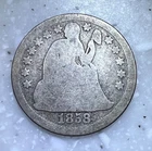 1858 - Seated Liberty Dime 10c - Good - Very Light Scratches