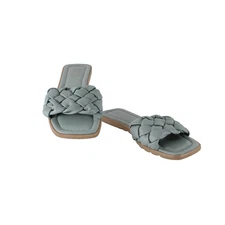 Coach And Four Sandals Sz 11? Blue Braided Slip On Leather Rubber Sandal