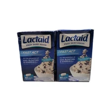 (2) Lactaid Lactase Enzyme Supplement ~ 60 Caplets Each ~ EXP: 12/2027 