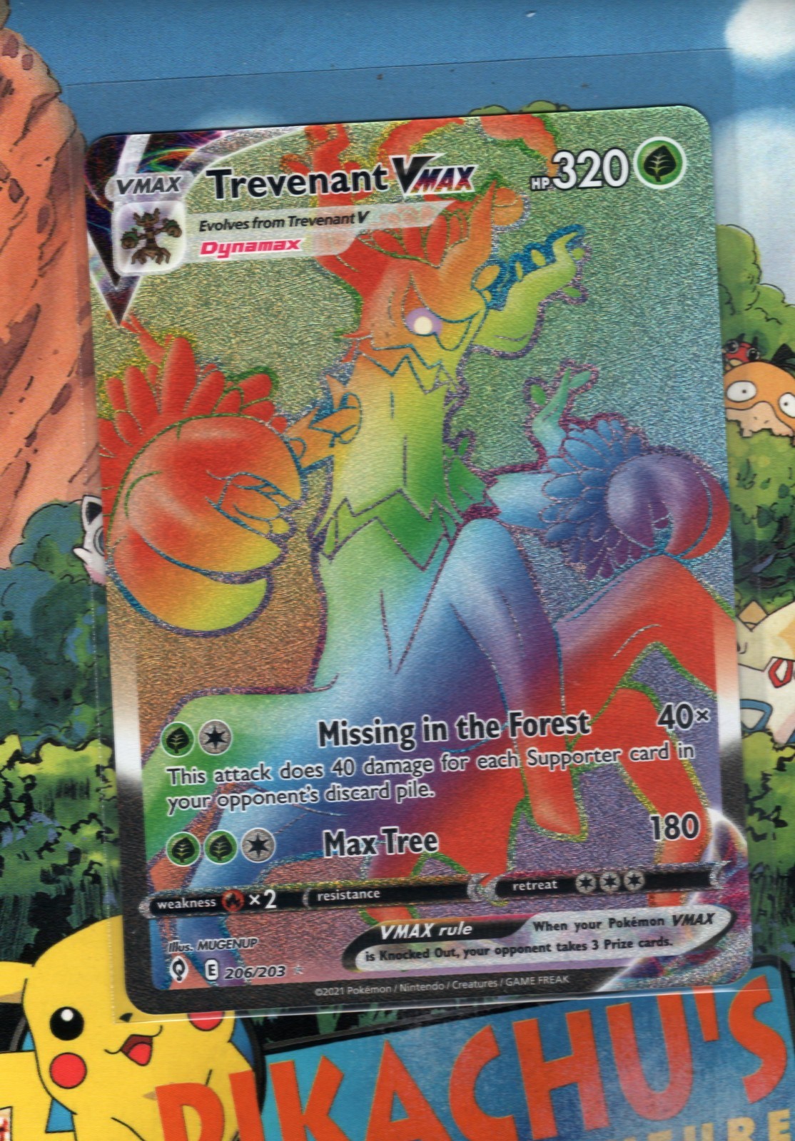 Pokémon TCG Trevenant VMAX (Secret) 206/203 Pokemon Evolving Skies Holo NM/M