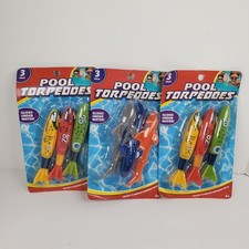 3ct SWIMMING POOL TORPEDOES Underwater Diving Toy Set Lot of 3