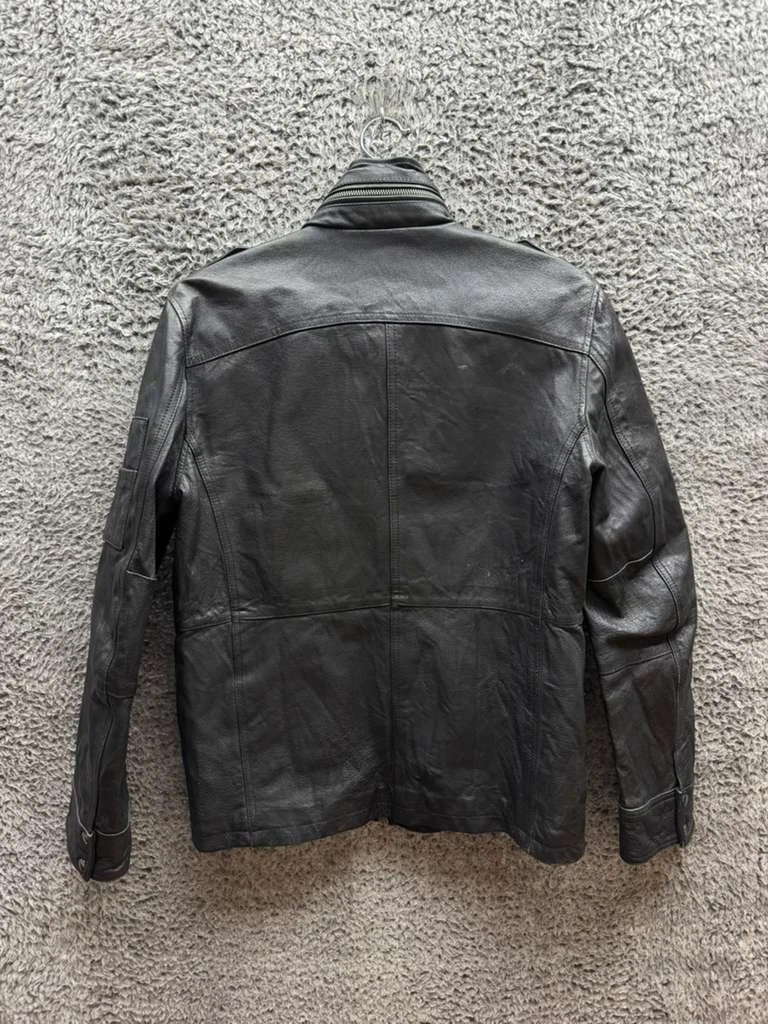 Jackrose Full-Zip Leather Hooded M-65 Military Jacket Black Mens Size 5 image 2