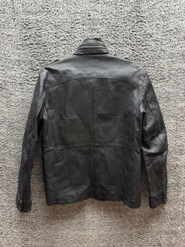 Jackrose Full-Zip Leather Hooded M-65 Military Jacket Black Mens Size 5 image 2