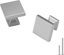 10 Pack Cabinet Knobs Brushed Nickel Drawer Knobs - Square Cabinet Knobs for Dre