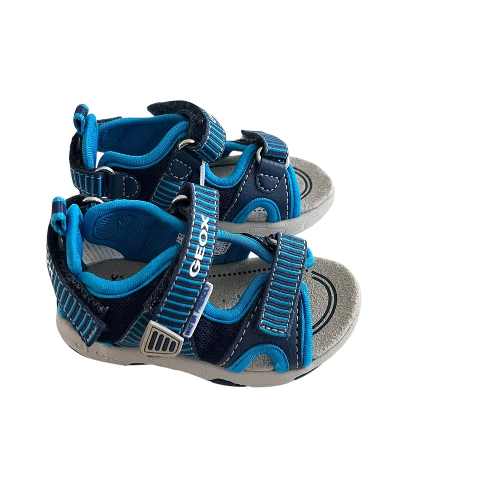 Geox Respira 男孩 海军蓝 水上朋友;y 运动凉鞋 尺寸 20/US 4.5 全新带标签 — 第 2/4 张图片