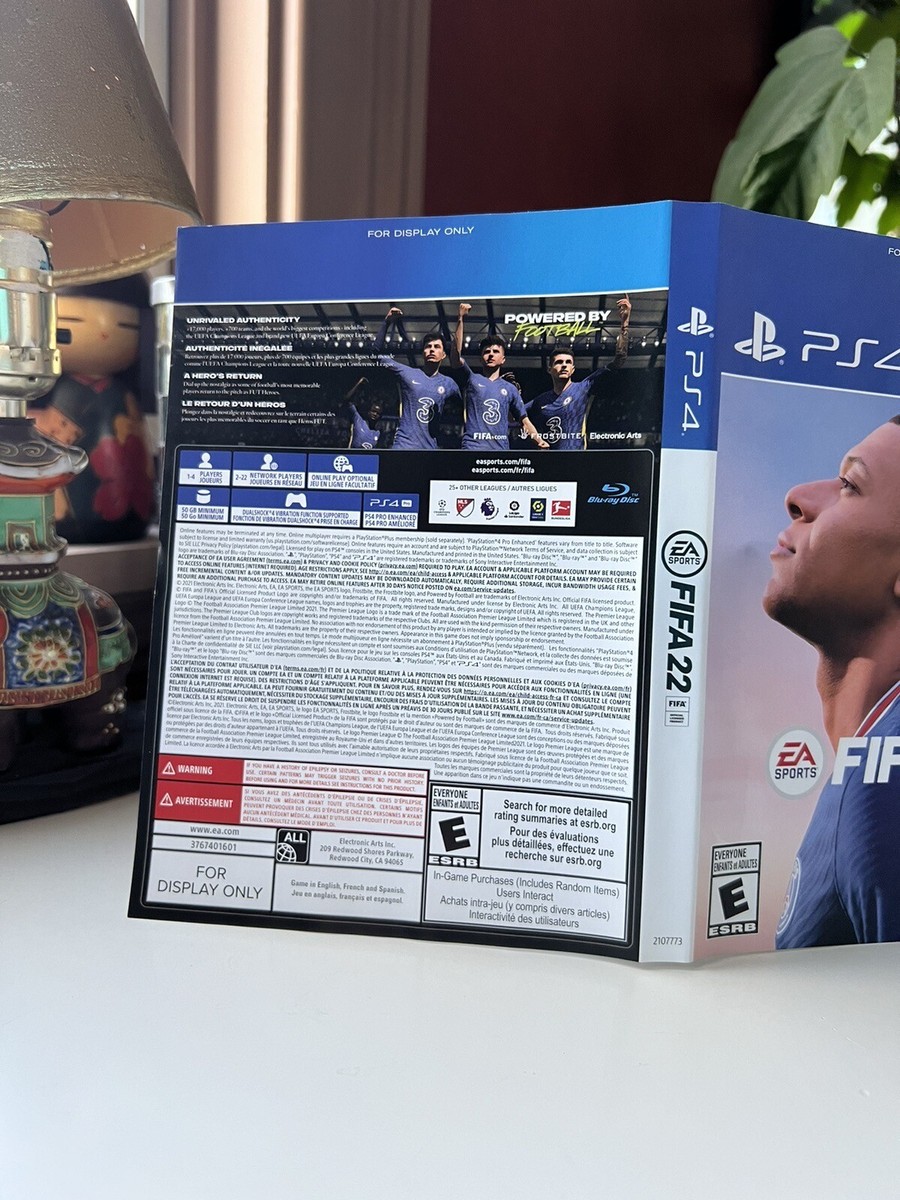 FIFA 22 PlayStation 4 PS4 'For Display Only' Case Artwork Only | eBay