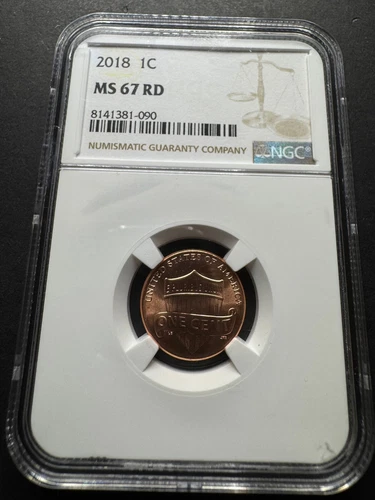 2018 1C MS 67 RD NGC Copper Plated Zinc Lincoln Shield 1 Cent Bicentennial Coin