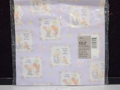 HALLMARK Vintage Precious Moments BIRTHDAY BLESSING Gift Wrap Wrapping Paper NEW