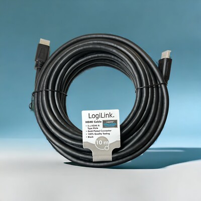 LogiLink HDMI Anschlusskabel HDMI-A Stecker, HDMI-A Stecker 10.00 m Schwarz