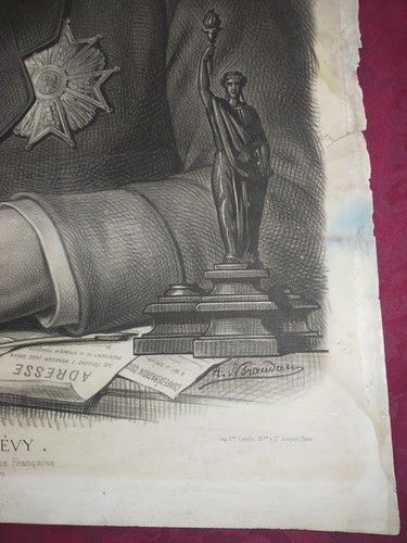 Lithographie 19. Jahrhundert: Porträt von Jules Grévy - Präsident der Republik 1879 - Bild 2 von 10
